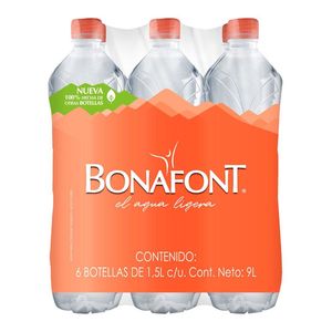 Bonafont 1,5 L X 6 Bouteilles en plastique Pure Hydratation Saine Eau plate Pack Ménage Manuel Puissance 2-Ans Garantie Vente en gros - Product Image 1