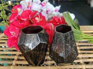 Black Glossy Handmade Home Decor/Wedding Decoration centerpieces <b>Unique</b> Indian Glass Flower <b>Vase</b> Nordic OEM Logo Eco-Friendly - Product Image 2