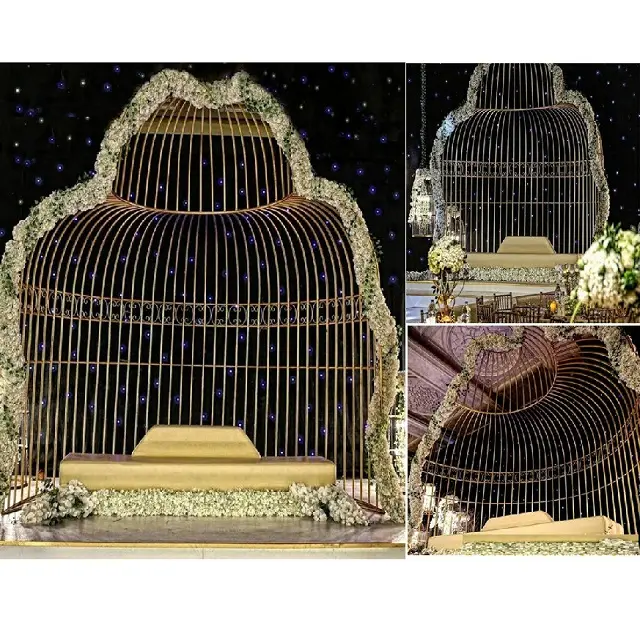 Sân Khấu Đám Cưới Đương Đại Kim Loại Lồng Trang Trí Bird Aviary Lấy Cảm Hứng Từ Đám Cưới Giai Đoạn Trang Trí Cổ Tích Đám Cưới Giai Đoạn Kim Loại Lồng Trang Trí