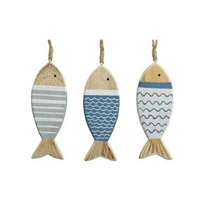 Pez decorativo de madera 100% Natural para niños, juguete Multicolor, decoración del hogar, pared colgante segura - Product Image 1
