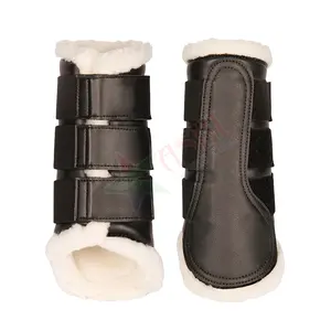 Botas de caballo de diseño personalizado para montar, protección de piernas ajustable, de cuero, a la moda, cómodas - Product Image 1