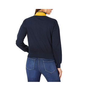 Venta al por mayor de las mujeres logotipo personalizado Letterman Varsity Chaqueta de manga larga ropa casual con forro de lana estilo callejero relleno de algodón - Product Image 4