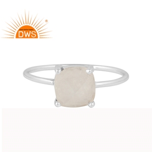 Anillo de Plata de Ley 925 con piedra lunar de arcoíris Natural, joyería fina, venta al por mayor - Product Image 1