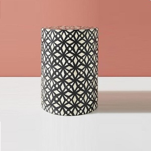 Mesa auxiliar con incrustaciones de hueso de estilo tradicional personalizable, muebles ajustables para el hogar y la sala de estar diseñados en fábrica - Product Image 4