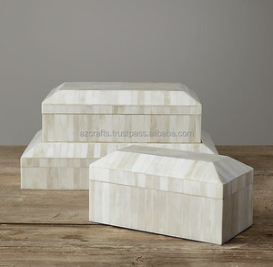 Handmade Indian Bone and Resin Inlay Jewelry <b>Box</b> AZC-00118 with Elegant Bone and Resin Inlay Design - Product Image 5