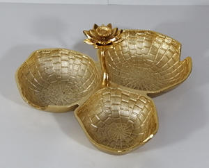 Hot Vantage luxe aluminium brut or fantaisie métal concepteur Offre Spéciale plat de fruits plateau de fruits feuille plateau de fruits pour une utilisation en cuisine - Product Image 6