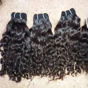 Extensiones de cabello humano de doble trama ondulado 100% ondulado de cuerpo sedoso indio cómodo y elegante con cutícula alineada natural crudo - Product Image 3