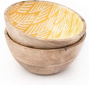 2024 Attractive <b>Wood</b> Printed Serving Bowls Highly Finishing and Tableware Salad Bowl Multiple Size Design Affordable Soap Bowls - Product Image 3