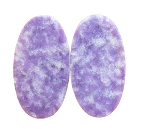 Natural Purple Lepidolite Pair Gemstone Cabochon Wholesale Lepidolite Gemstone Pair For Earrings Lot loose ston - Product Image 1