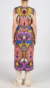 Evocative-Chaqueta larga sin mangas estilo Banjara, Bohemia, Tribal, bordada, multicolor - Product Image 6