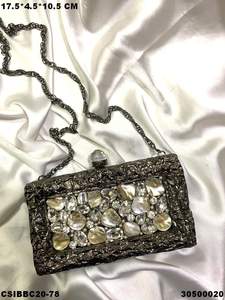 Designer Handmade Brass Mother of <b>Pearl</b> <b>Clutch</b> Bag Exclusive Bridal Wedding <b>Clutches</b> for Evenings - Product Image 6