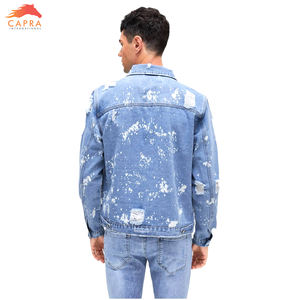 2025 vestes en jean bleu personnalisées pour hommes Design en détresse à la mode grande taille Style décontracté pour l'hiver - Product Image 5