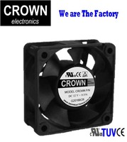 Ventilador Axial de CC CROWN 12V/24V 6025 con Aspas de Plástico OEM, Certificado RoHS/CE/TUV para Plantas de Manufactura y Uso en Telecomunicaciones/Servidores