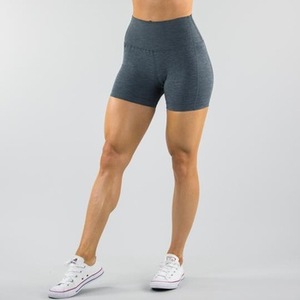 Shorts de sport pour femmes, taille mi-haute, couleur unie, avec cordon de serrage, respirants, écologiques, en Spandex/Polyester 180g |   Logo personnalisé et service OEM - Product Image 6