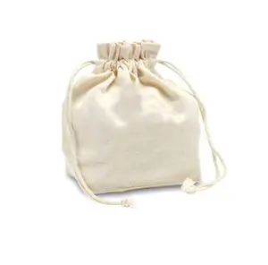 Bolsa de cordão de algodão 100% premium, bolsa ideal para meninas de tamanho médio eco-amigável, fornecedor de grande qualidade da índia