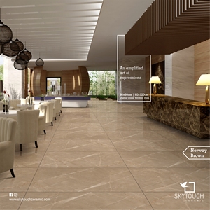 Qualité supérieure Belle conception antidérapante 600*1200 Carreaux de marbre brun de Carrare Carreaux de sol en porcelaine numérique grande taille indienne - Product Image 5