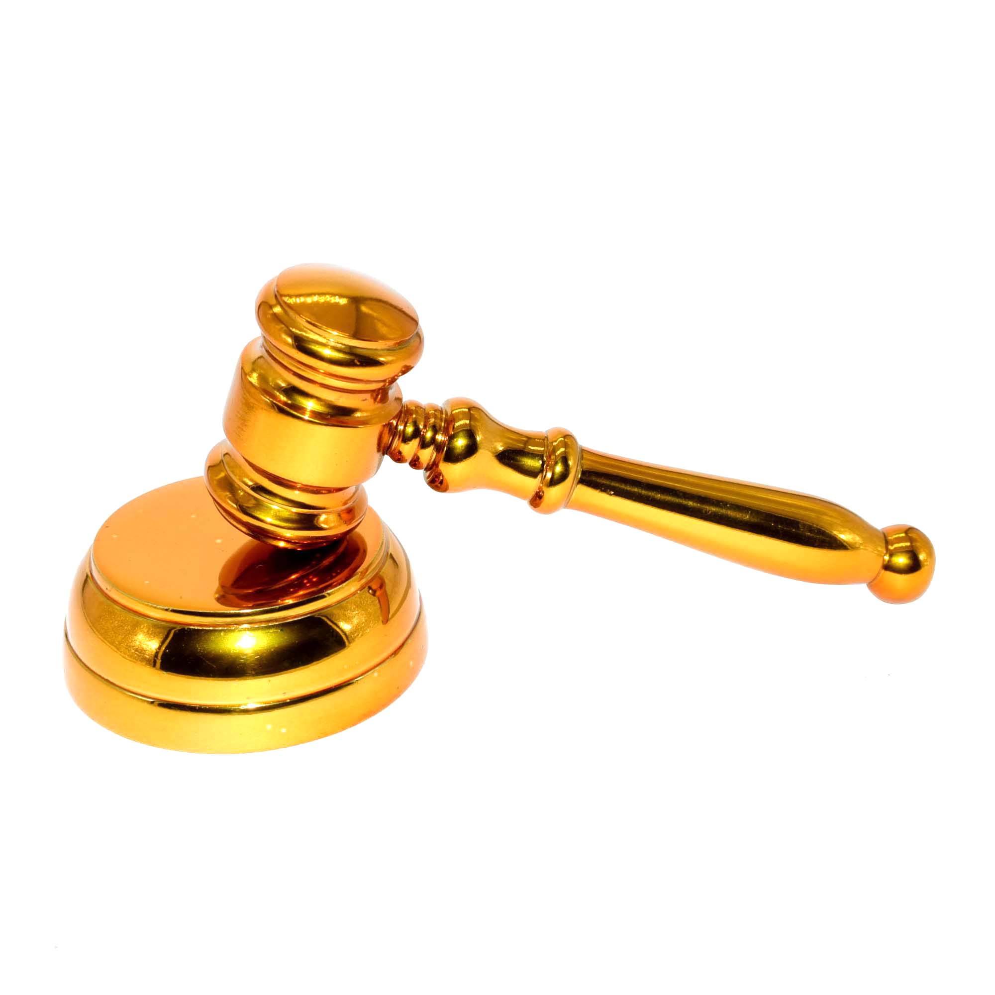 Glossy Gold Gavel - Elegant Judge Hammer for Home Decor, image size:2000x2000