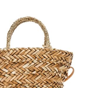 Bolso de Hobo cruzado de algas marinas tejido rústico hecho a mano, bolso de compras de la vida diaria Vintage con decoración de borlas - Product Image 4