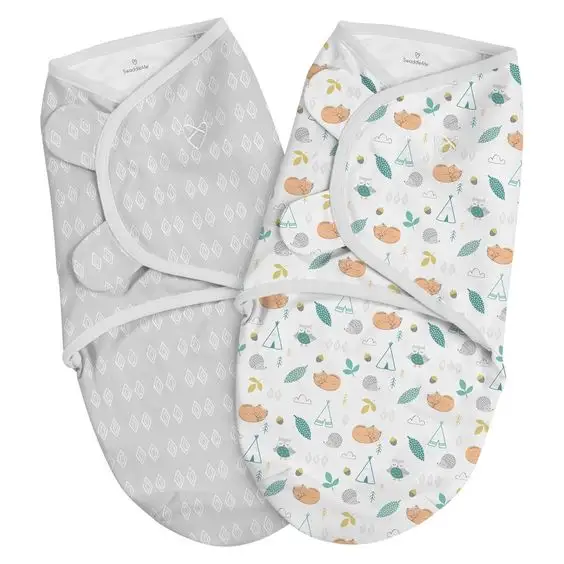 Pembungkus bayi katun organik 100% dengan label logo dan kemasan kustom bungkus bayi dapat disesuaikan