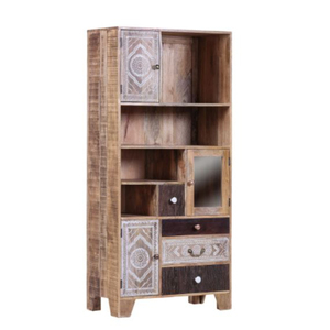 Bibliothèques écologiques de style européen présentoirs en bois massif métal artisanat armoires de salon meubles maison bureau cuisine - Product Image 5