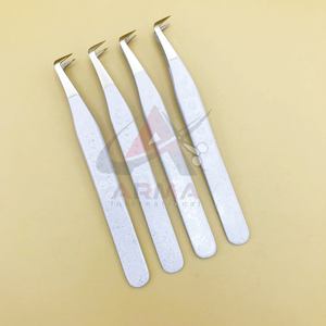 Custom Logo 90 Degree Volume Boot Eyelash Extension Tweezers Any Color with Pointed Tip Private Label for Beauty Use - Product Image 2