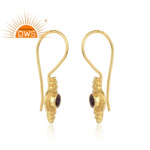 Plaqué or À La Main Crochet Boucles D'oreilles Fournisseur de 925 Argent Bijoux Nouvelle Arrivée Boucles D'oreilles En Améthyste Bijoux Grossiste - Product Image 2