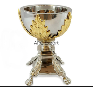 Vaisselle de table de luxe à 3 niveaux bol en métal décoratif grand bol en métal design moderne décoration de table bol à dessert et plateau - Product Image 2