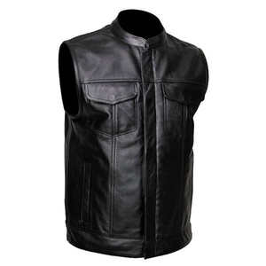 Chaleco de Cuero Casual para Motocicleta, Corte Ajustado, Talla Grande para Hombre, Cuello Redondo, Cierre de Cremallera, Impermeable, Transpirable, Ropa Deportiva - Product Image 2