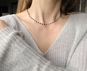 Spinelle noire naturelle à facettes pierre précieuse argent Sterling 92.5 14 "Long beau collier fait à la main vente en gros - Product Image 3