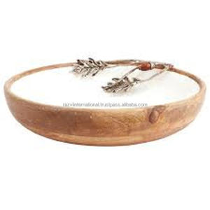 Tazón de servir de madera desechable con estampado adhesivo de Color esmaltado blanco moderno diseño clásico para vajilla sostenible - Product Image 3