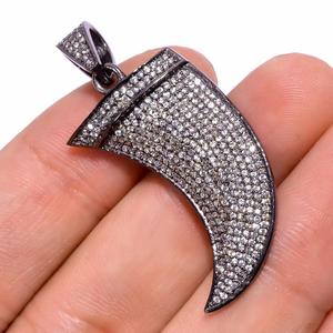 Argent Sterling 925 Unisexe Déclaration Micro Pave CZ Pendentif Plein Zircon Cubique Noir Plaqué Personnalisable Mode Pendentifs Charmes - Product Image 1