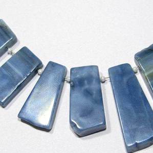Cuentas de piedras preciosas sueltas de ópalo azul de alta calidad, fabricación de joyas pulidas con forma de palo, Color Natural azul, precio al por mayor por gramo - Product Image 1
