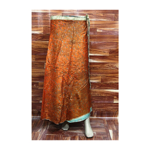 Maxifalda envolvente hecha a mano para mujer, prenda cómoda y transpirable, informal, de seda reciclada, Estilo Vintage, para verano - Product Image 4