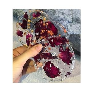 White and gold color resin <b>glass</b> <b>coaster</b> superior quality customized size shape cup <b>glass</b> <b>coaster</b> set in india - Product Image 6