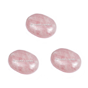 Rose Quartz Palm Stone | Semiprecious Healing Stone From Rozrin <b>Crystals</b> - Product Image 1