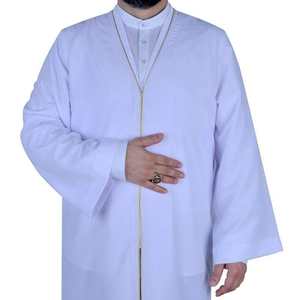 Thobe à manches longues pour hommes, style islamique, thobes musulmans, conception de jubbah - Product Image 3