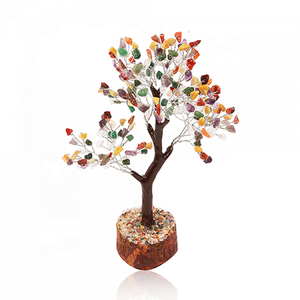 Arbre de vie naturel 7 chakra Feng Shui argent fait à la main maison fil décoratif cuivre pour décoration cadeaux grossiste - Product Image 1