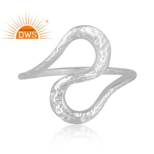 แหวนเงินแท้สเตอร์ลิงลายคลื่นทำมือรุ่นล่าสุดปี 2026 สำหรับผู้หญิง จากผู้ผลิตเครื่องประดับเงิน - Product Image 4