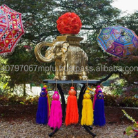 Pompon multicolore fait main en fil pour décoration de mariage, décoration Mehndi, pompon en fil de soie 100% rayonne, design personnalisé