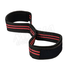 Durable Weight Lifting Wrist <b>Straps</b> Figure 8 Padded Gym Support Hand Bar Grips Figure 8 Weight Lifting <b>Straps</b> - Product Image 2