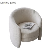 Fauteuil de salon confortable de style nordique moderne du milieu du siècle, fauteuil d'appoint en sherpa, meubles de salon en gros, fauteuil individuel