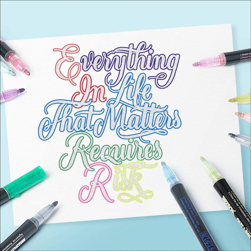 Double Line Metallic Markers Pecosso Outline