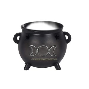 กะละมังโลหะขนาดใหญ่ ทนทาน แกะสลักลายพระจันทร์สามดวง มีขาสามขา สำหรับพิธีกรรมธูปกรวย พิธีกรรมสมูจจิ้ง และพิธีกรรมวิคคา - Product Image 1