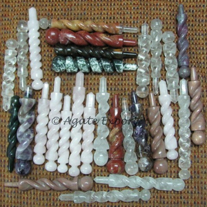 Mezcla de piedras preciosas talladas 7-Chakra varita curativa cuarzo pulido ágata cristal decoración del hogar Chakra Feng Shui amor estilo grabado - Product Image 3