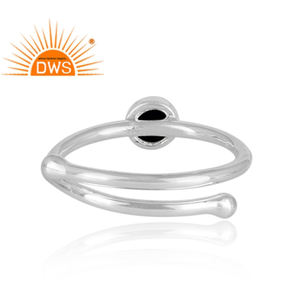 Anillo de espinela negra Natural para mujer, joyería de piedras preciosas, Plata de Ley fina pulida, anillo apilable para mujer, joyería al por mayor - Product Image 4