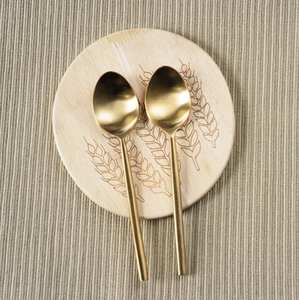 Brass Spoon Cutlery Flatware Set Dishwasher Safe Brass Flatware Rose Gold Cutlery Copper Spoon Fork <b>Knife</b> for Low Price - Product Image 4