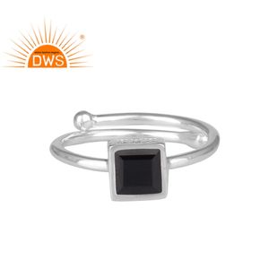 Bague ajustable en argent Sterling 925 pour filles, bijou fin, pierre précieuse, accessoire de luxe, nouvelle collection, vente en gros - Product Image 1