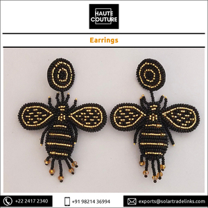 Top plus vendu tenue de soirée décontractée marque personnalisée brodée à la main abeilles perlées boucles d'oreilles pour femmes - Product Image 2