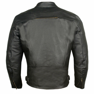 Veste de motard en cuir texturé de mouton de couleur noire avec fermeture éclair, toutes les couleurs et cuirs fabriqués au Pakistan - Product Image 4