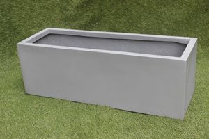 Xám FRP Planter Ngang Sợi Thủy Tinh Nồi Nhân Tạo Planter Nồi Sử Dụng Vườn Decor Set Ornaments Kit Flower Vase Trong Nhà Ngoài Trời - Product Image 3